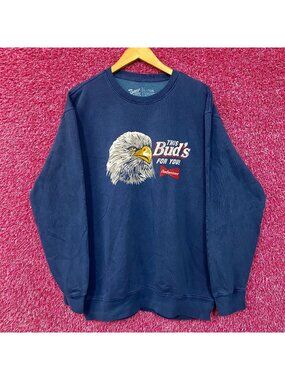 Brew City Budweiser Bald Eagle Graphic Crewneck Sweatshirt Large